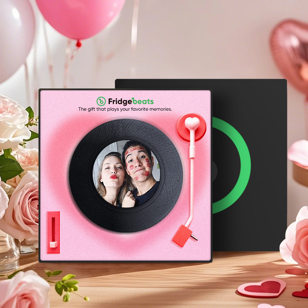 Custom Music And Photo Fridge Magnet Personalized Fridge Magnet with Text Valentine's Day Gift for Couple