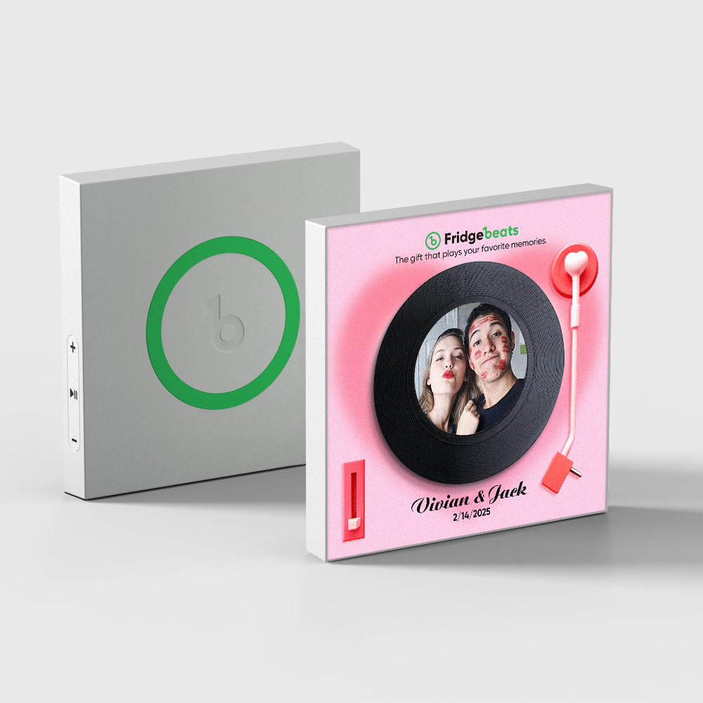 Custom Music And Photo Fridge Magnet Personalized Fridge Magnet with Text Valentine's Day Gift for Couple - MyMoonLampAu