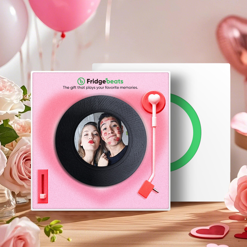Custom Music And Photo Fridge Magnet Personalized Fridge Magnet with Text Valentine's Day Gift for Couple - MyMoonLampAu