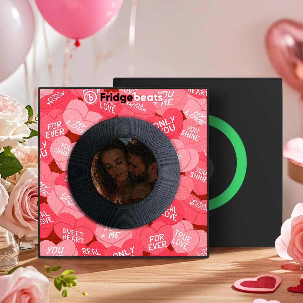 Custom Music And Photo Fridge Magnet Supports NFC Functionality Heart Fridge Magnet Valentine's Gift