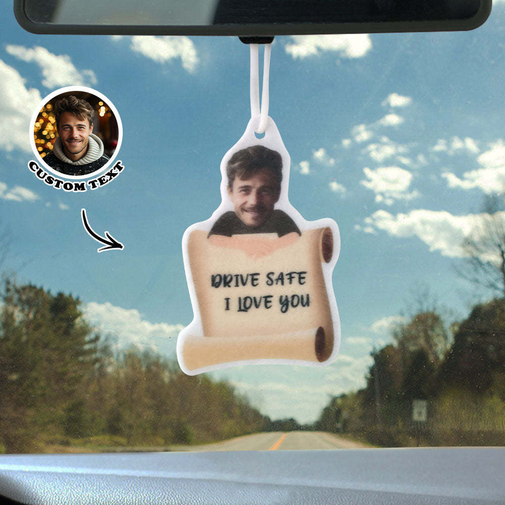 Custom Photo Car Air Freshener Engravable Car Hanging Ornament Gifts - mymoonlampau