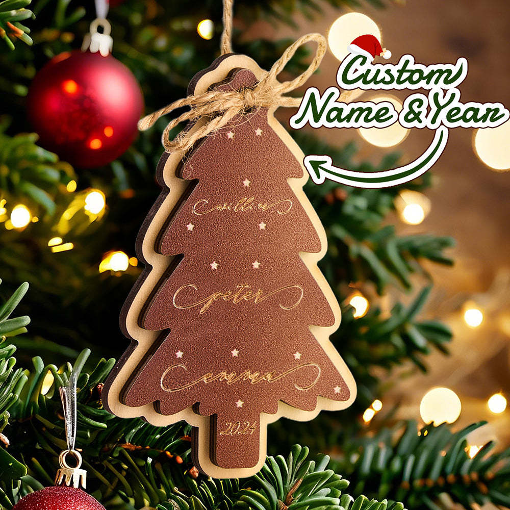 Personalized Family Christmas Ornament Christmas Tree with Family Names Ornament - MyMoonLampAu