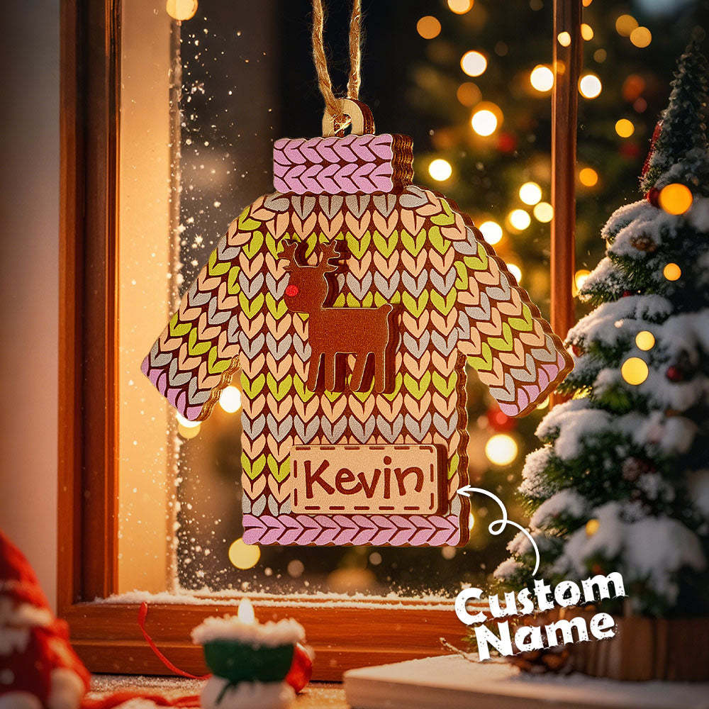 Personalized Name Winter Beanie Hat Christmas Ornament Custom Christmas Winter Mitten Stocking Sweater Ornament - MyMoonLampAu