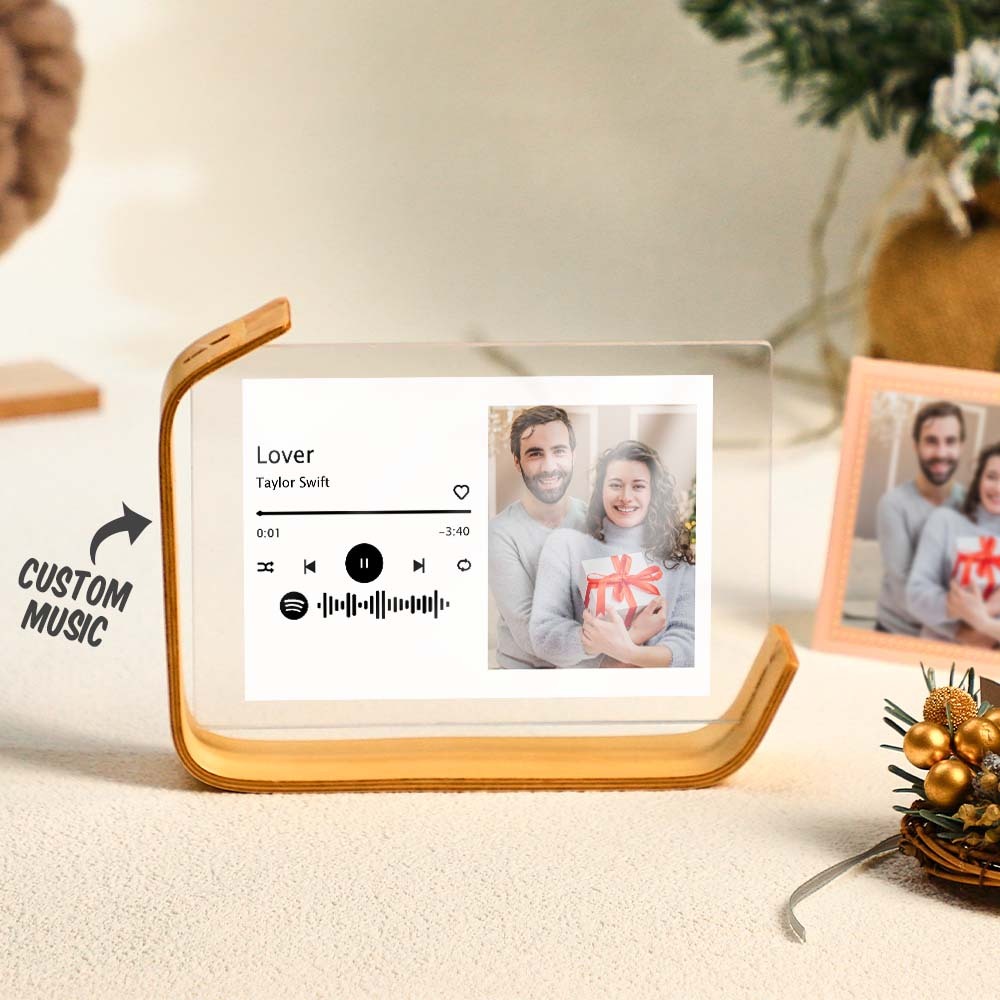 Custom L-shape Spotify Photo Frames Personalized Acrylic Picture Frame for Tabletop or Desktop Decor - mymoonlampau