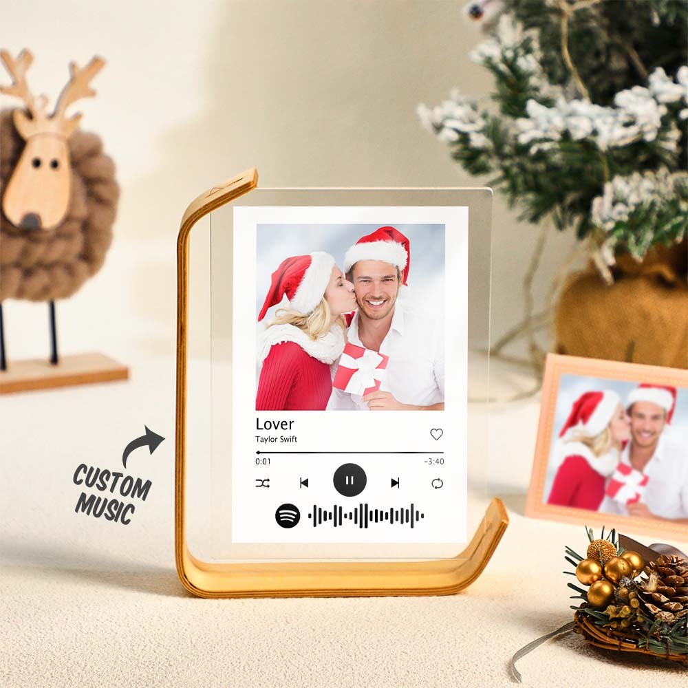 Custom L-shape Spotify Photo Frames Personalized Acrylic Picture Frame for Tabletop or Desktop Decor - mymoonlampau