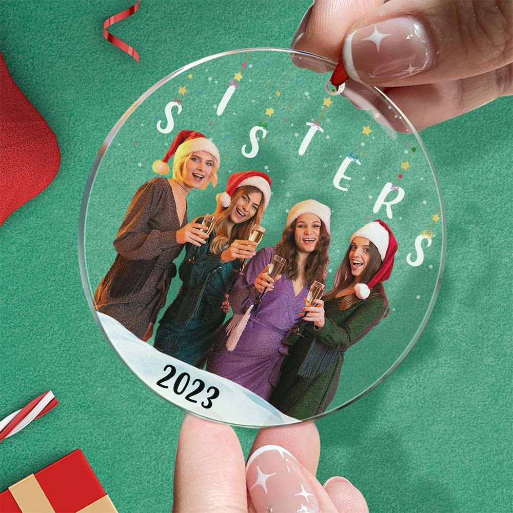 Personalized Photo Christmas Ornament Christmas Gift Sisters Siblings Family Brothers - mymoonlampau