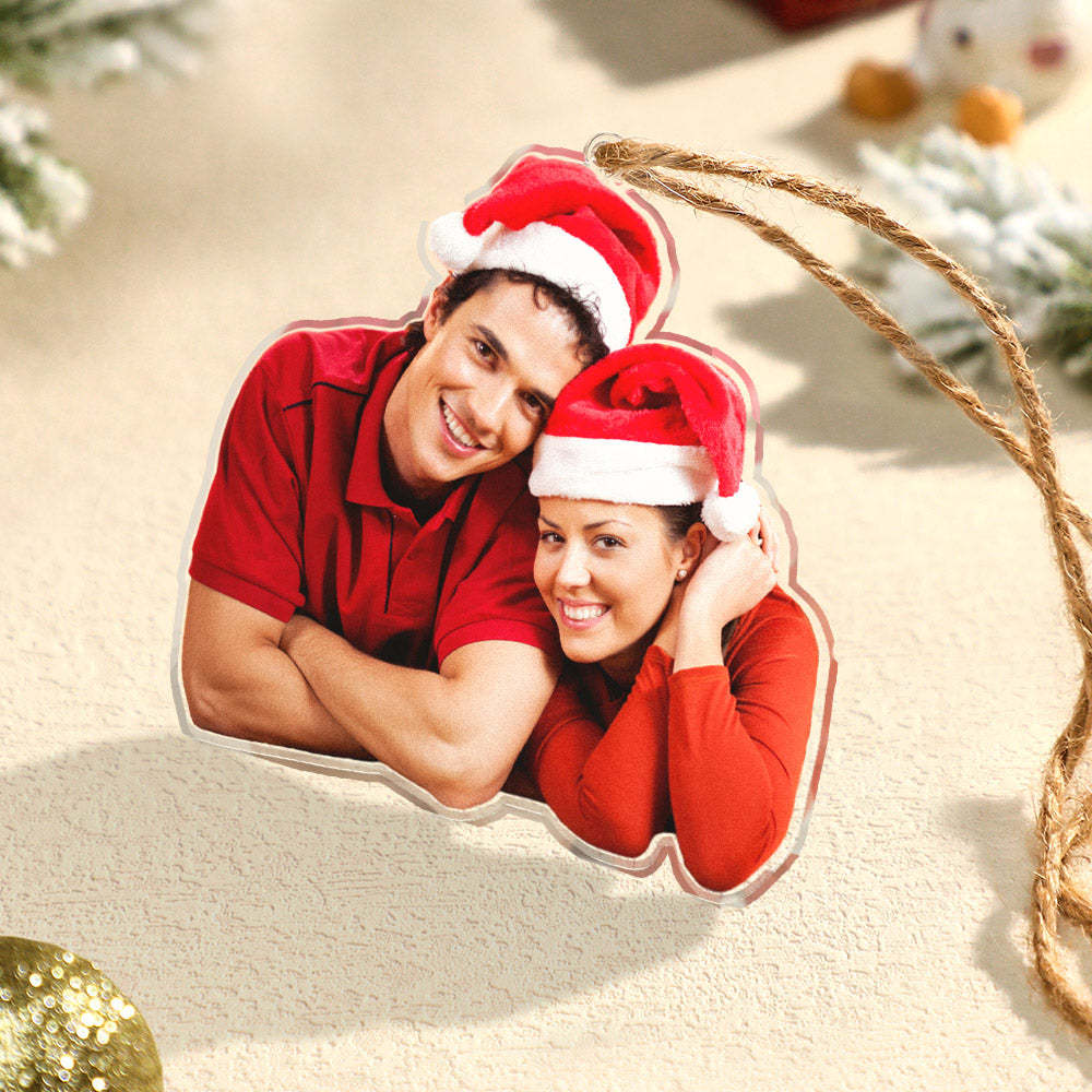 Custom Photo Christmas Tree Ornament Family Christmas Gift - mymoonlampau