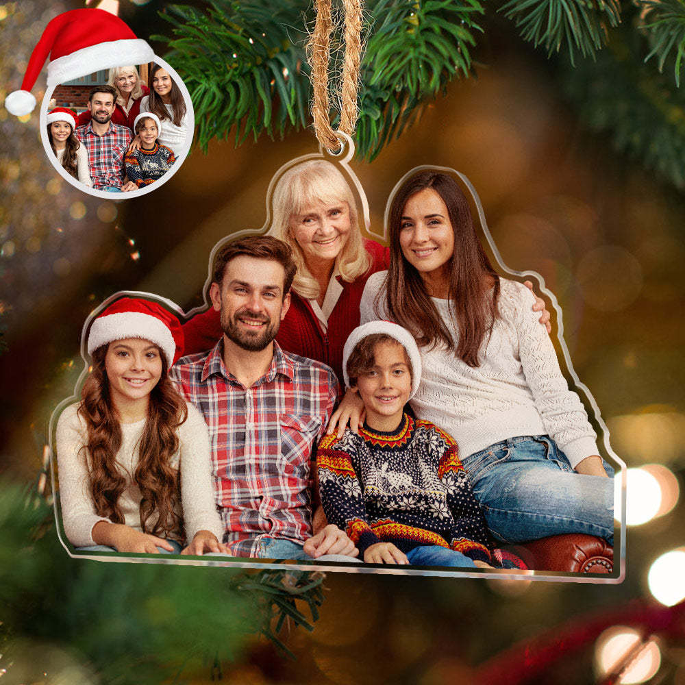 Custom Photo Christmas Tree Ornament Family Christmas Gift - mymoonlampau