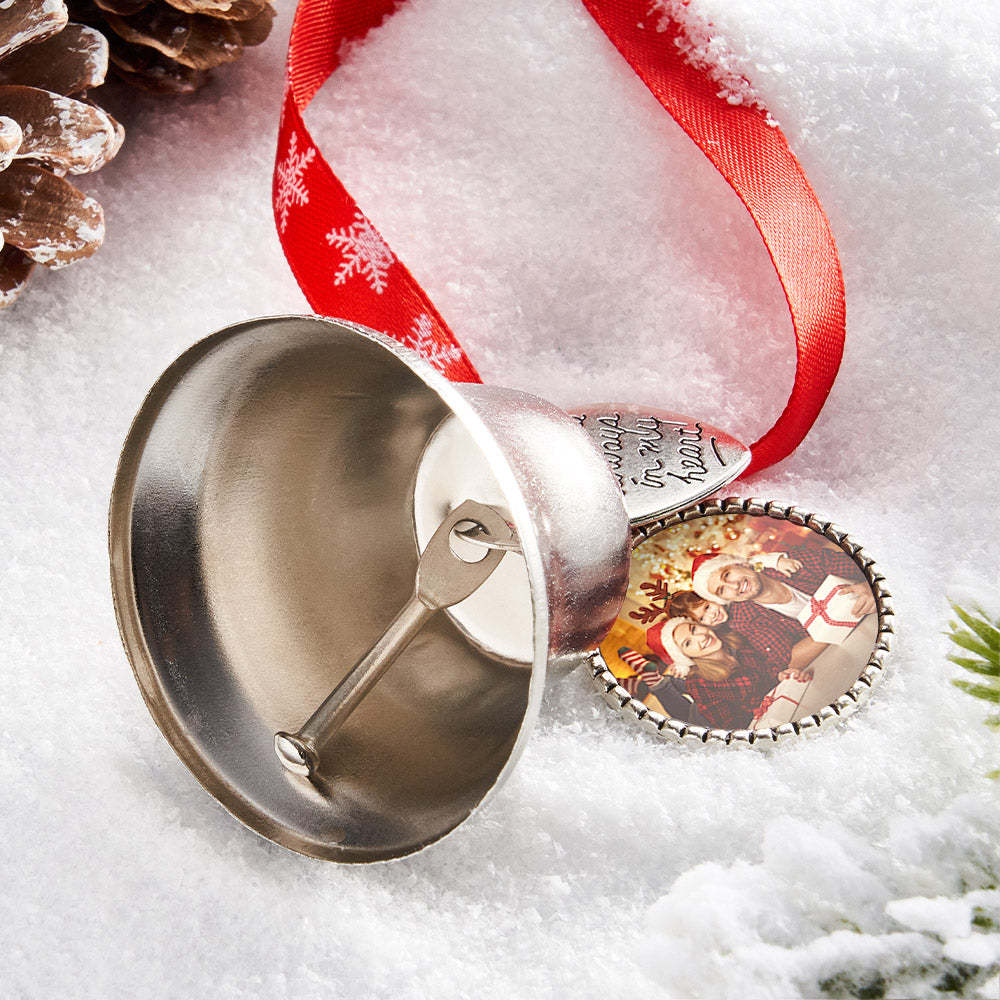 Custom Photo Christmas Bell Hanging Decor You Are Always Be My Heart Ornament Christmas Day Gift - mymoonlampau