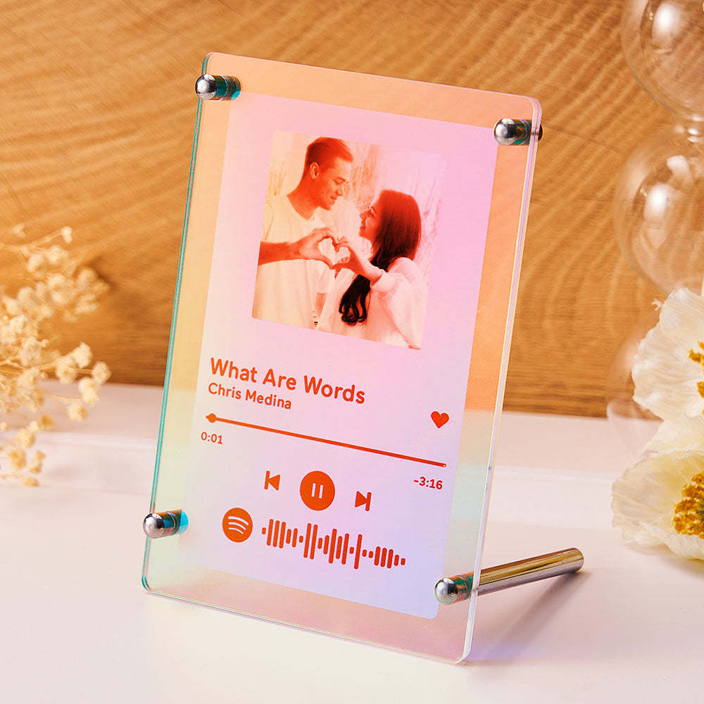 Scannable Spotify Code Photo Transparent Gradient Color Frame Personalised Laser Colorful Acrylic Plaque Valentine's Day Gifts - mymoonlampau