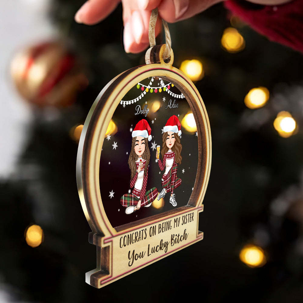Christmas Tree Ornaments Personalized Hairstyle Clothes Name Drink Acrylic and Wood Christmas Gifts - mymoonlampau