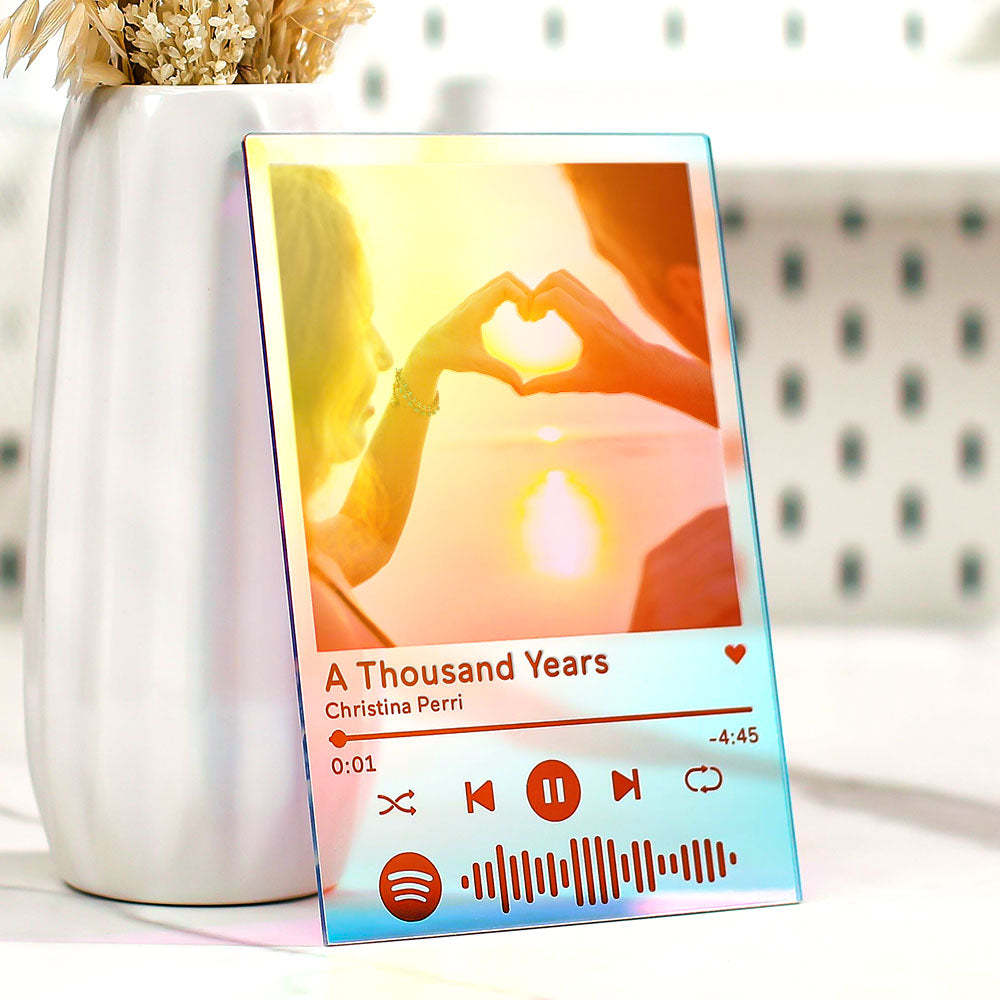 Custom Spotify Code Song Transparent Gradient Color Acrylic Plaque Music Art Photo Laser Colorful Decor Gift For Couples - mymoonlampau