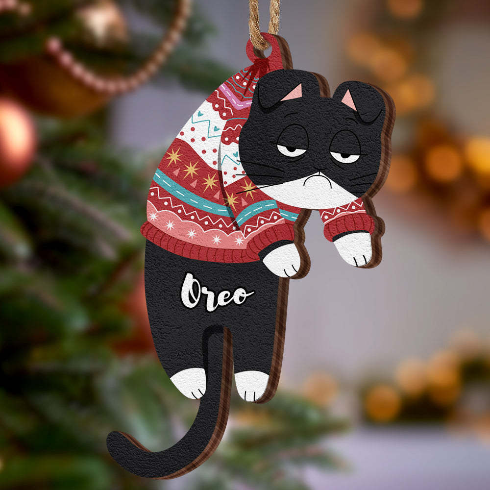 Personalised Wooden Ornament Hanging Cat Christmas Gifts - mymoonlampau