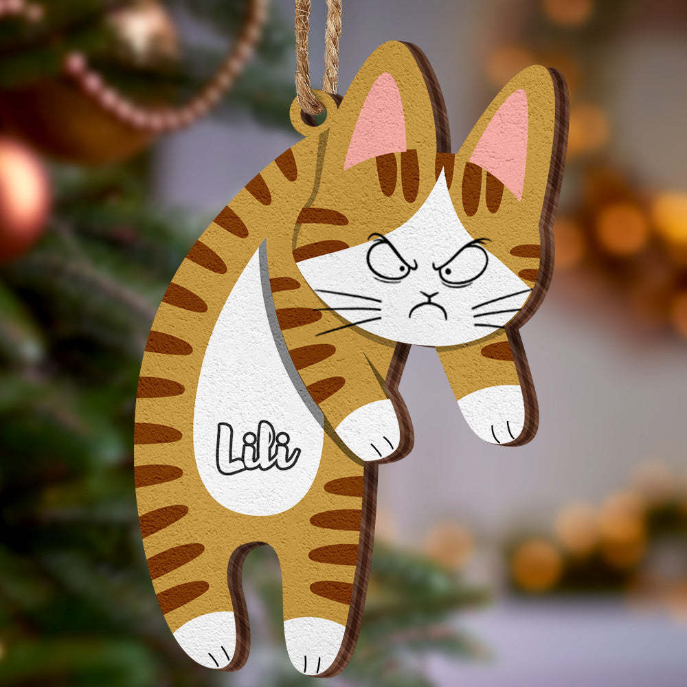 Personalised Wooden Ornament Hanging Cat Christmas Gifts - mymoonlampau