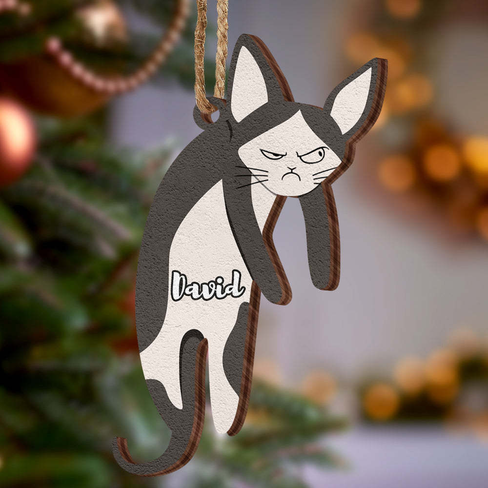 Personalised Wooden Ornament Hanging Cat Christmas Gifts - mymoonlampau