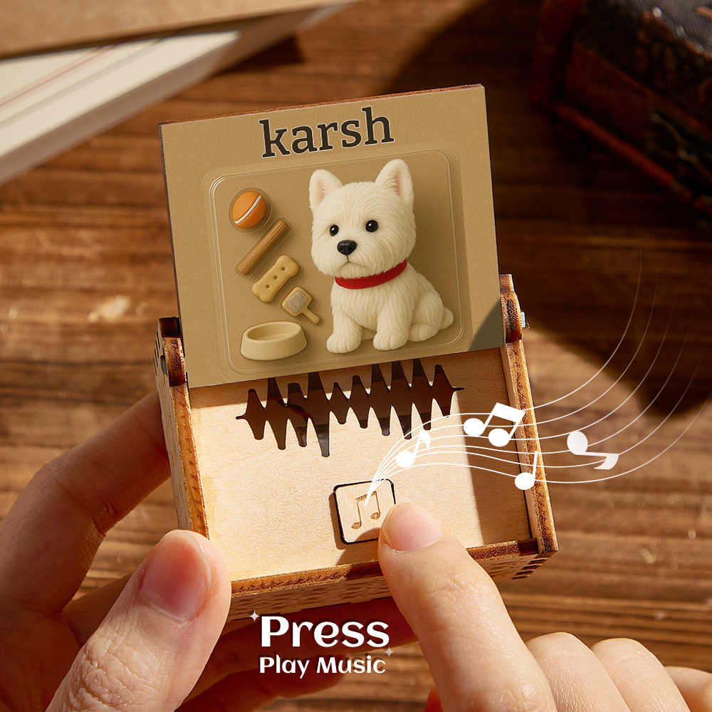 Personalized Digital Music Box Any song Tune or Voice Custom Anime Photo Wooden Photo Music Box with Text Anniversary Gifts - MyMoonLampAu