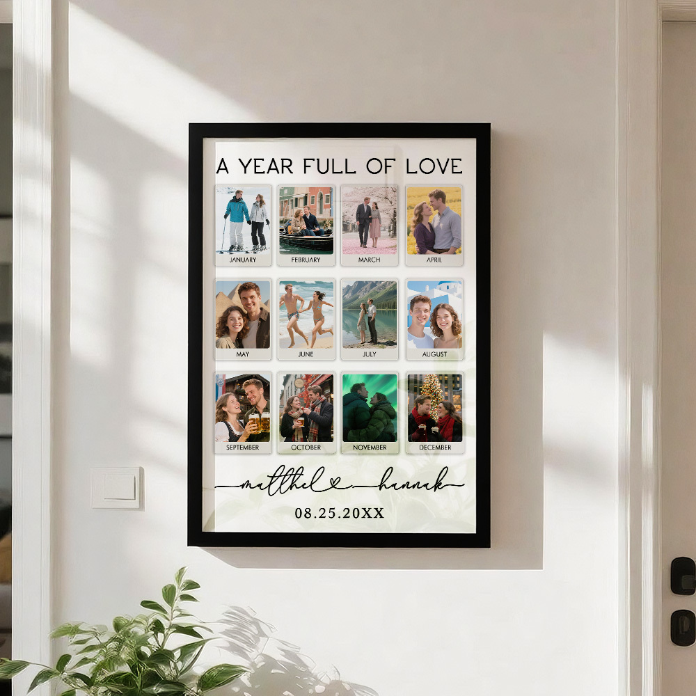 Custom Photo Frame Anniversary Gift Personalized Photo Frame 1 Year Anniversary Gift - MyMoonLampAu