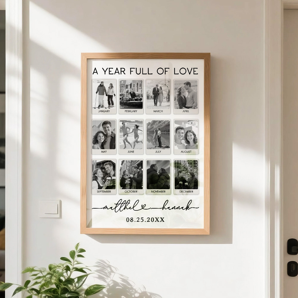 Custom Photo Frame Anniversary Gift Personalized Photo Frame 1 Year Anniversary Gift - MyMoonLampAu