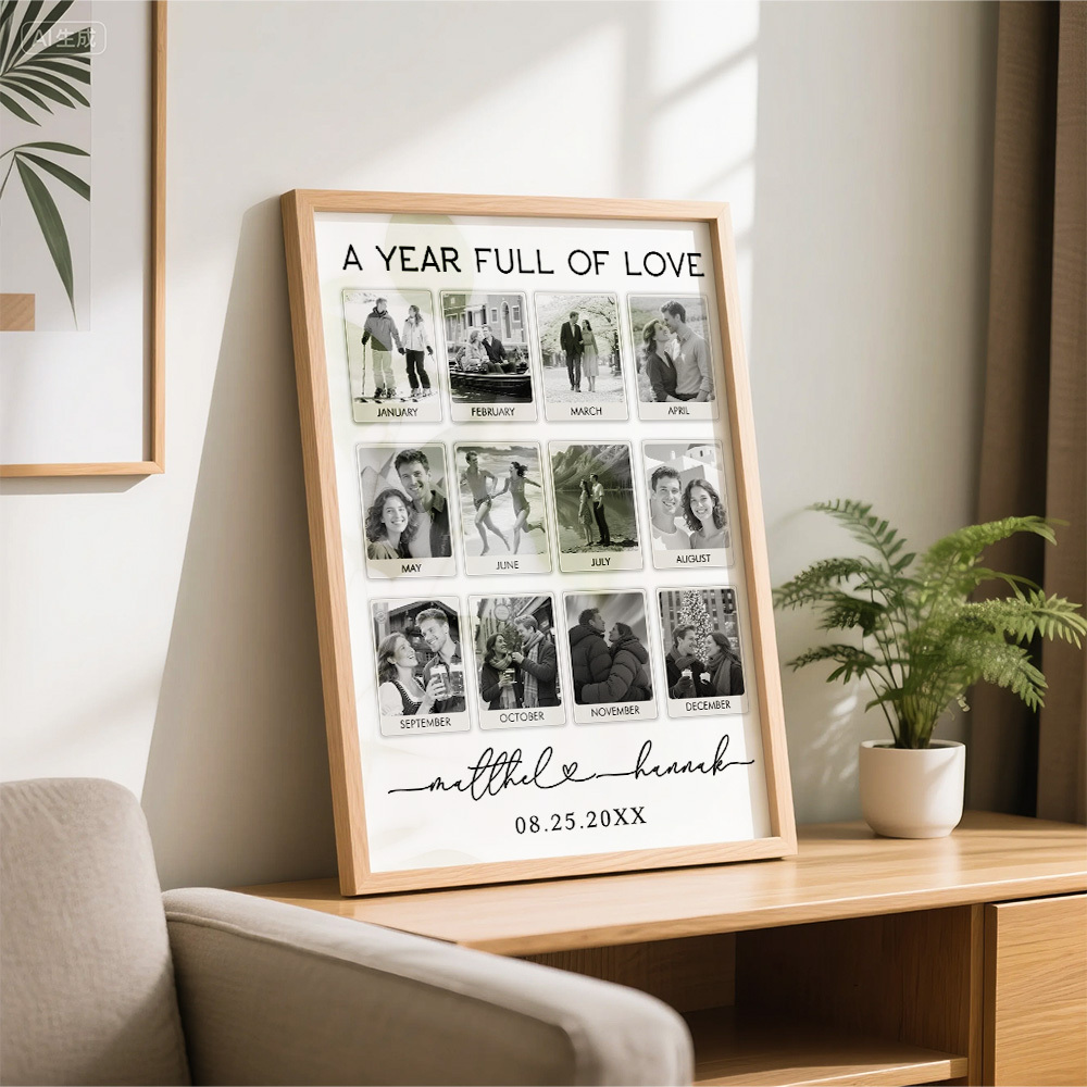 Custom Photo Frame Anniversary Gift Personalized Photo Frame 1 Year Anniversary Gift - MyMoonLampAu