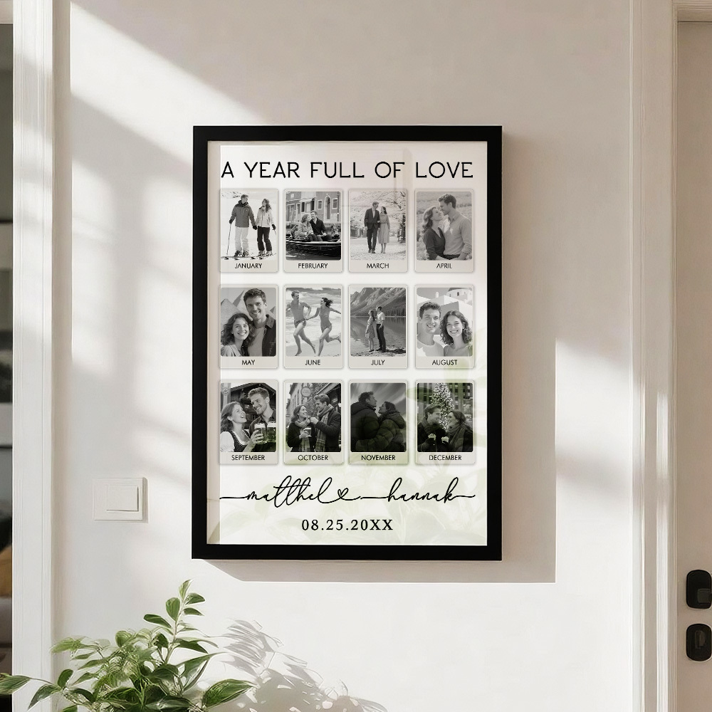 Custom Photo Frame Anniversary Gift Personalized Photo Frame 1 Year Anniversary Gift - MyMoonLampAu