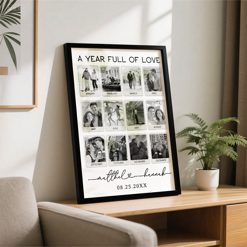 Custom Photo Frame Anniversary Gift Personalized Photo Frame 1 Year Anniversary Gift - MyMoonLampAu