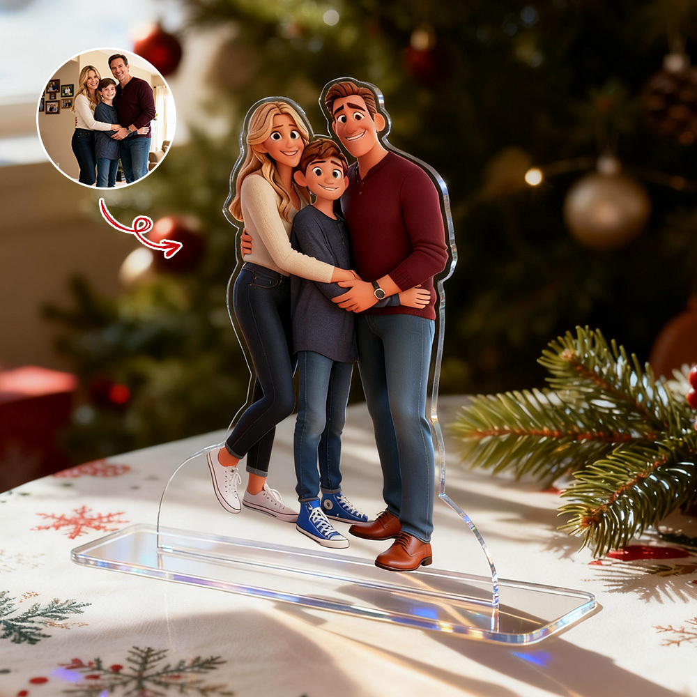 Personalized Pixar Cartoon Style Portrait Acrylic Stand Christmas Gift