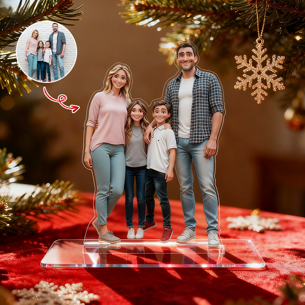 Personalized Pixar Cartoon Style Portrait Acrylic Stand Christmas Gift