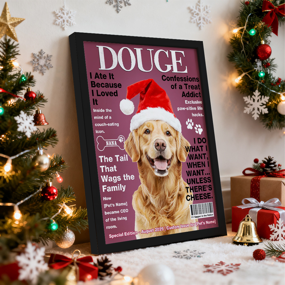 Personalized Custom Pet Magazine Cover Canvas, Custom Pet Portrait, Pet From Photo - MyMoonLampAu