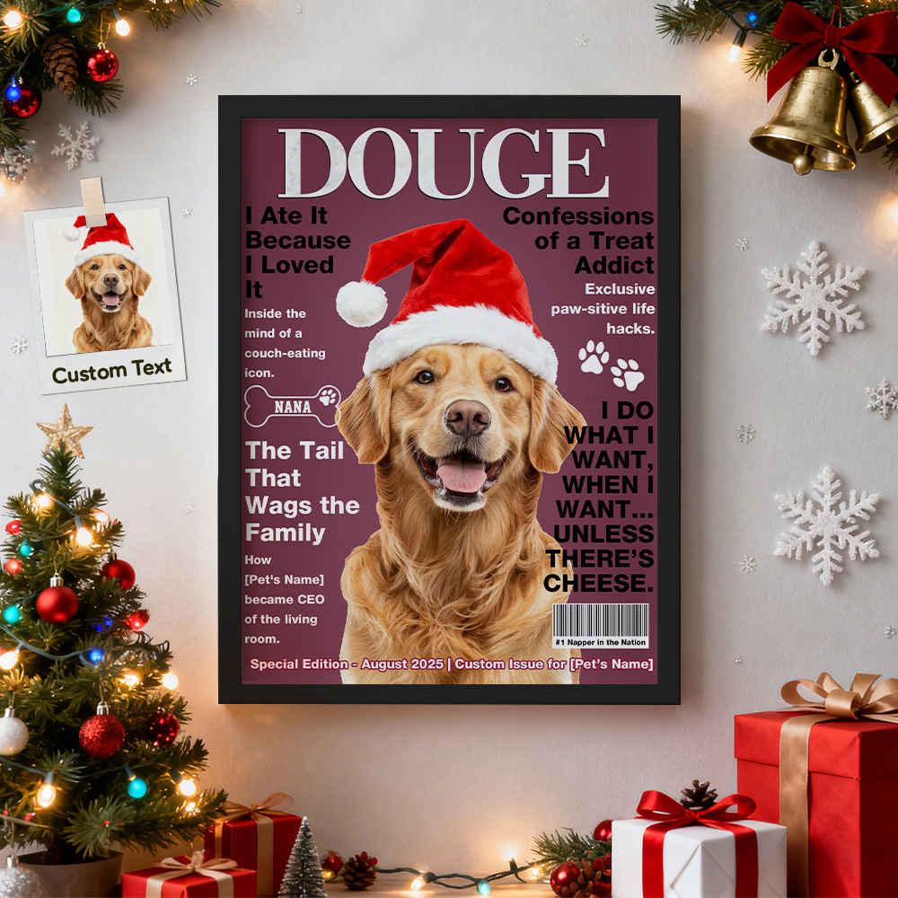 Personalized Custom Pet Magazine Cover Canvas, Custom Pet Portrait, Pet From Photo - MyMoonLampAu
