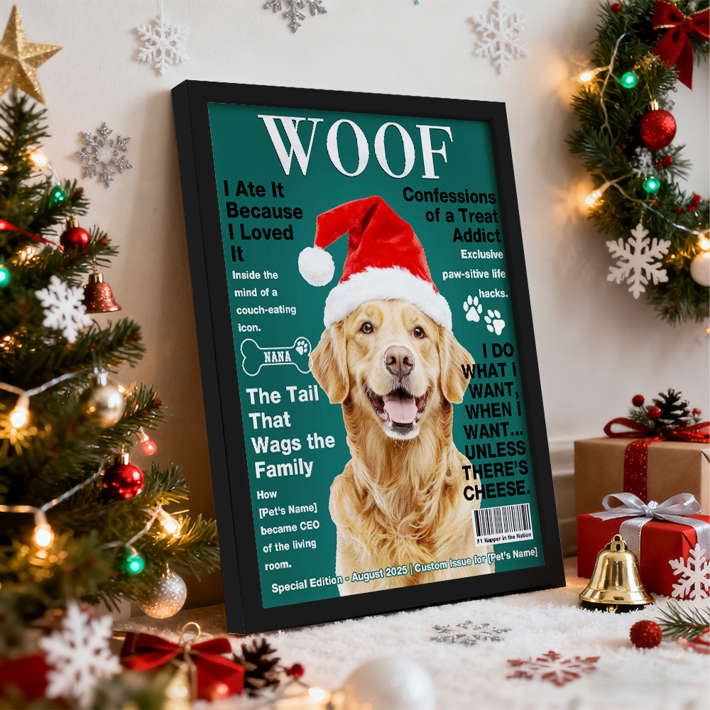 Personalized Custom Pet Magazine Cover Canvas, Custom Pet Portrait, Pet From Photo - MyMoonLampAu