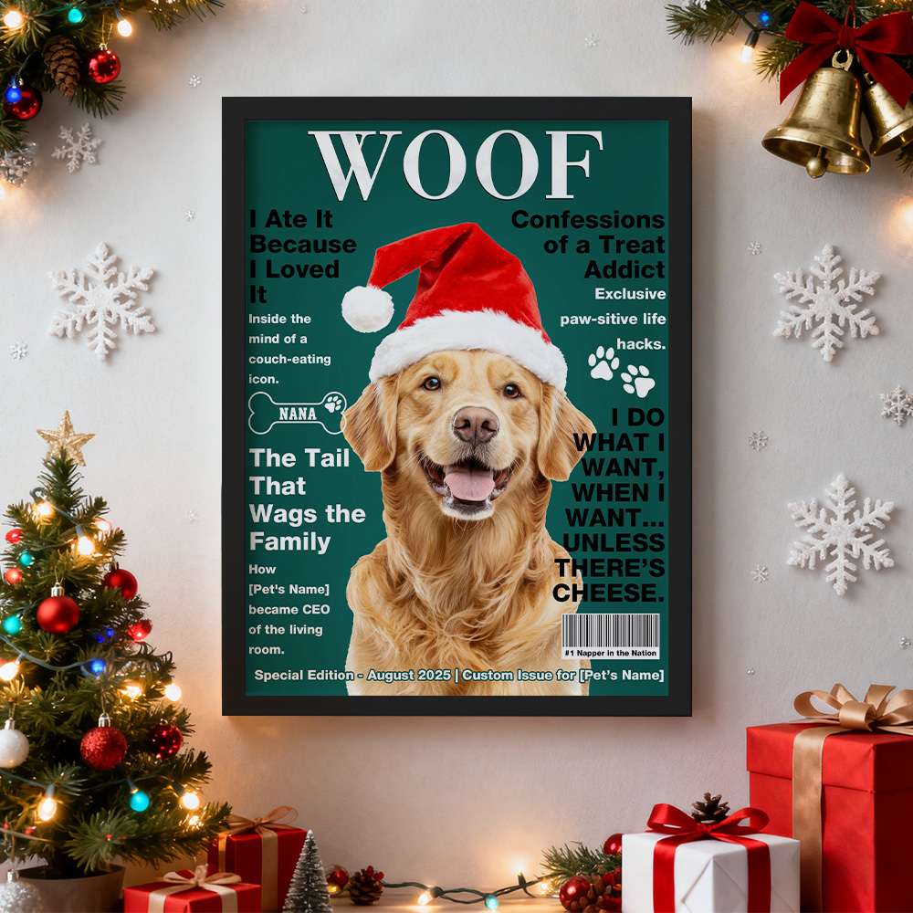 Personalized Custom Pet Magazine Cover Canvas, Custom Pet Portrait, Pet From Photo - MyMoonLampAu