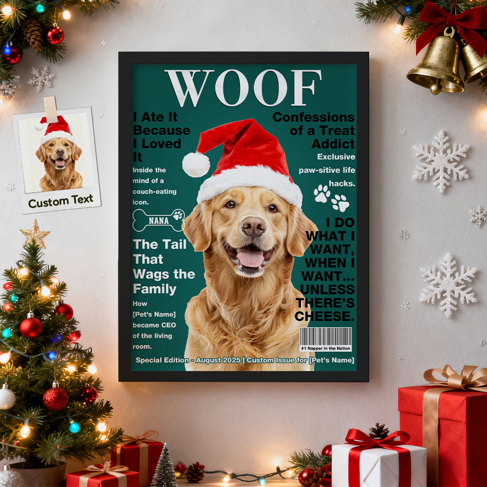 Personalized Custom Pet Magazine Cover Canvas, Custom Pet Portrait, Pet From Photo - MyMoonLampAu