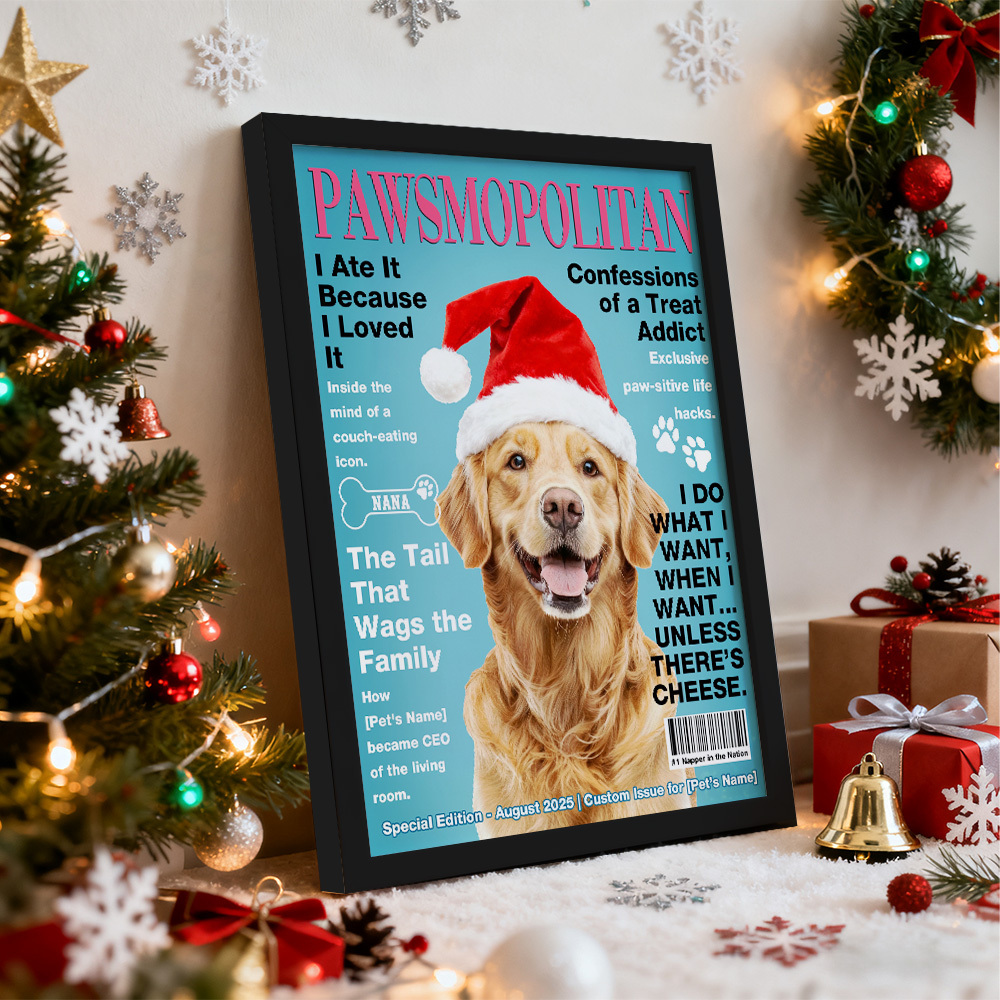 Personalized Custom Pet Magazine Cover Canvas, Custom Pet Portrait, Pet From Photo - MyMoonLampAu