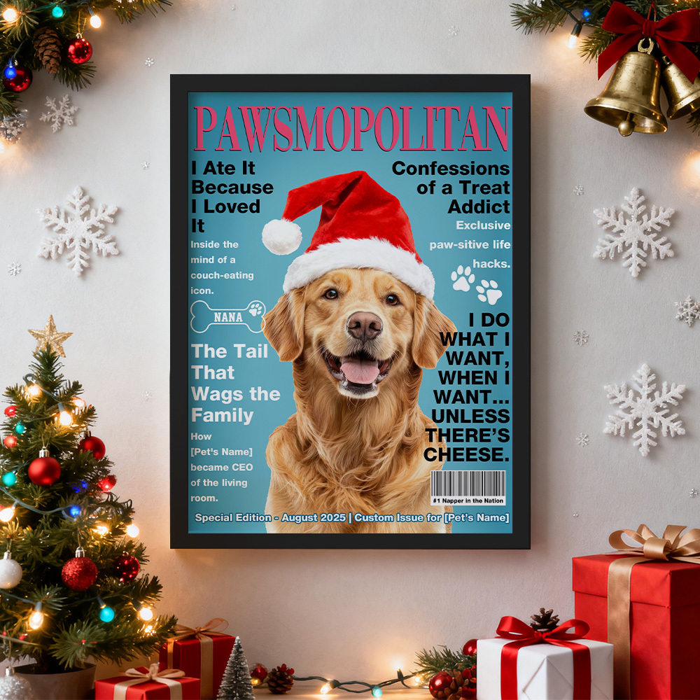 Personalized Custom Pet Magazine Cover Canvas, Custom Pet Portrait, Pet From Photo - MyMoonLampAu