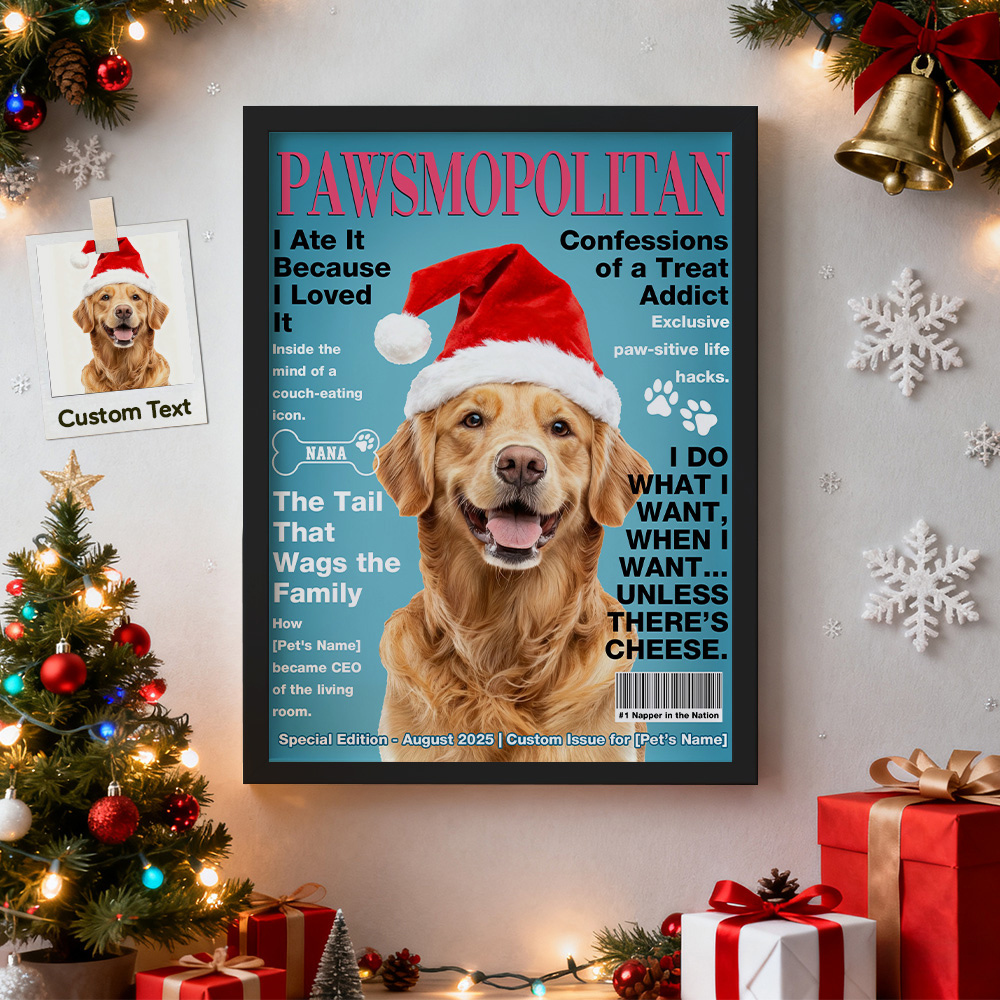Personalized Custom Pet Magazine Cover Canvas, Custom Pet Portrait, Pet From Photo - MyMoonLampAu