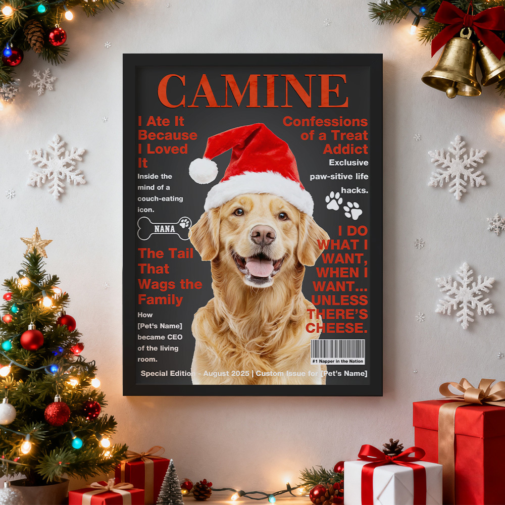 Personalized Custom Pet Magazine Cover Canvas, Custom Pet Portrait, Pet From Photo - MyMoonLampAu