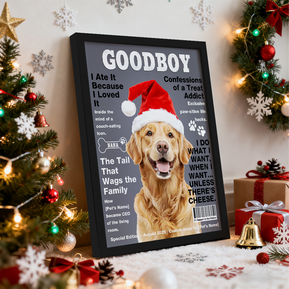 Personalized Custom Pet Magazine Cover Canvas, Custom Pet Portrait, Pet From Photo - MyMoonLampAu