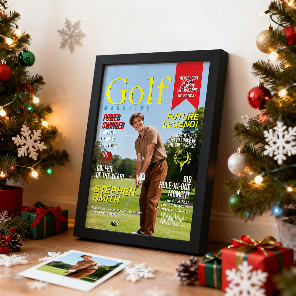 Custom Golf Magazine Cover, Golf Gift, Unique Gift for Golf Lovers, Gifts for Golf Coach - MyMoonLampAu