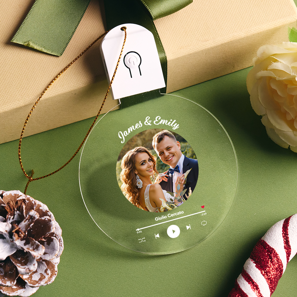 Personalized Photo Acrylic Ornament Christmas Glows Ornament Gift for Lover - MyMoonLampAu