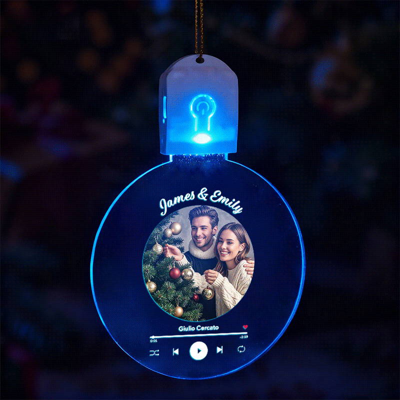 Personalized Photo Acrylic Ornament Christmas Glows Ornament Gift for Lover - MyMoonLampAu