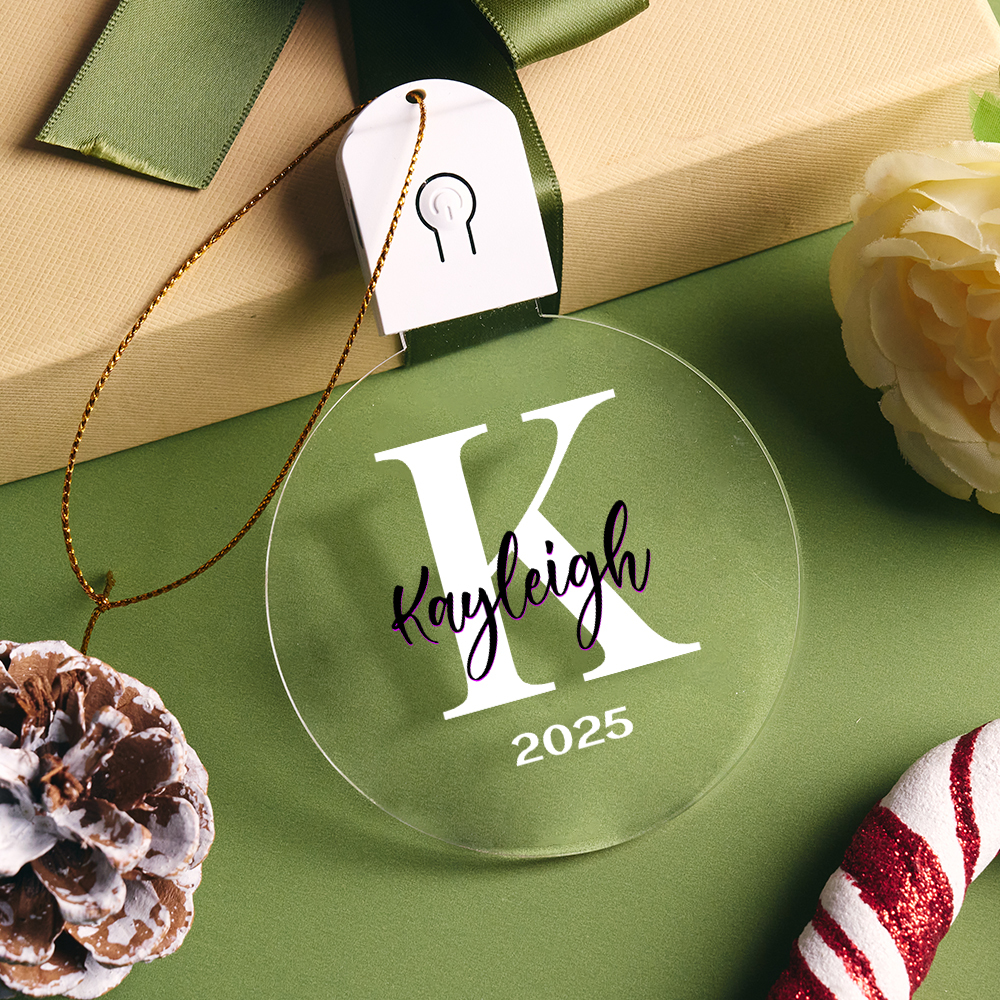 Personalized Letter Christmas Glowing Decoration Christmas Ornaments - MyMoonLampAu
