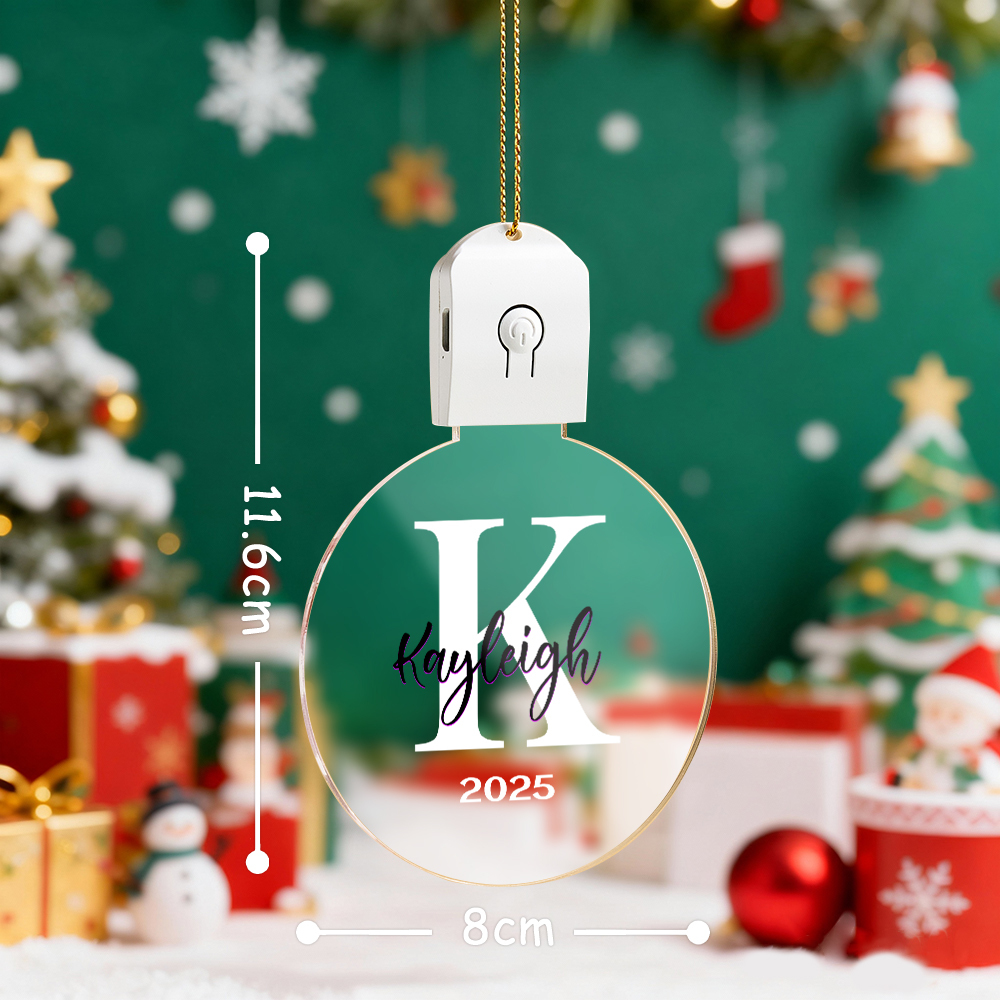 Personalized Letter Christmas Glowing Decoration Christmas Ornaments - MyMoonLampAu