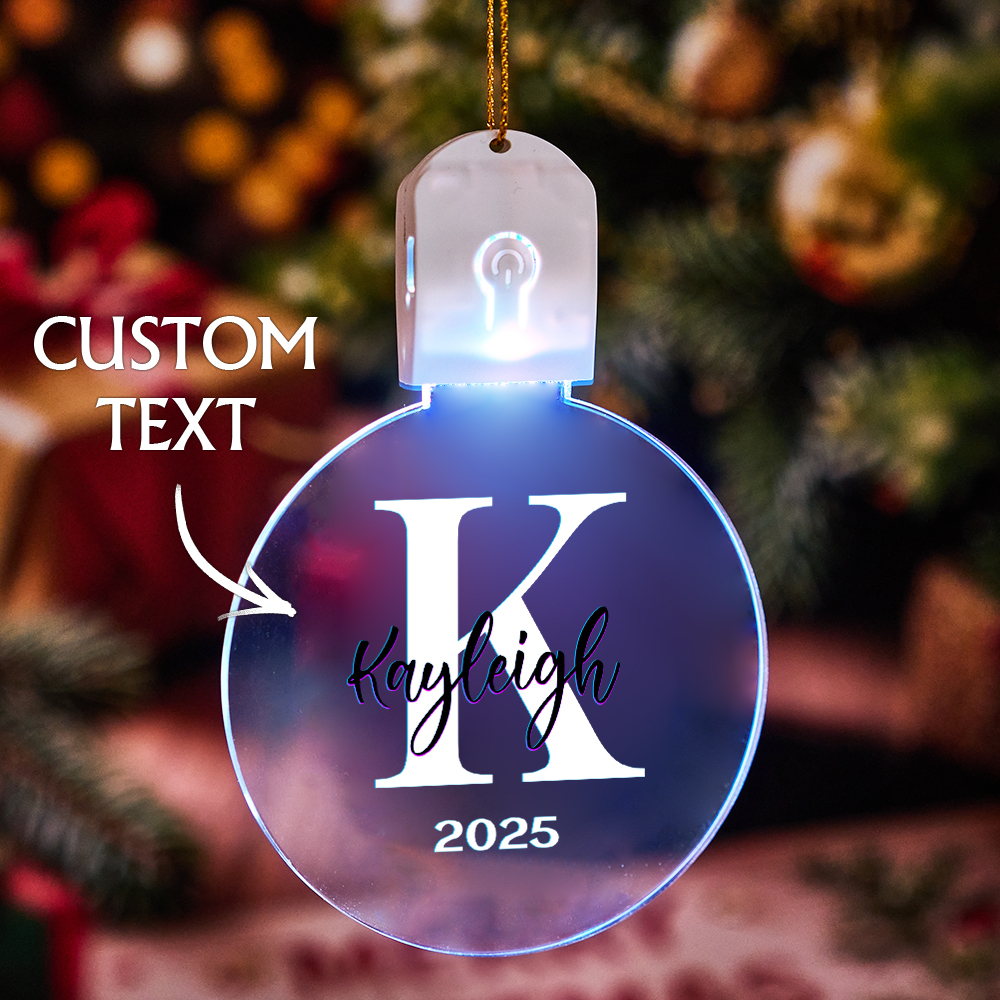 Personalized Letter Christmas Glowing Decoration Christmas Ornaments - MyMoonLampAu