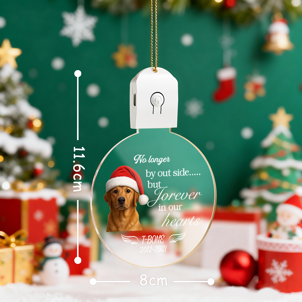 No Longer By Our Side But Forever In Our Hearts Dog Ornament - MyMoonLampAu