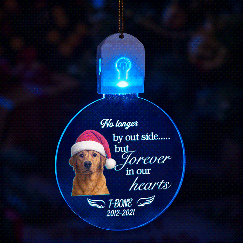 No Longer By Our Side But Forever In Our Hearts Dog Ornament - MyMoonLampAu