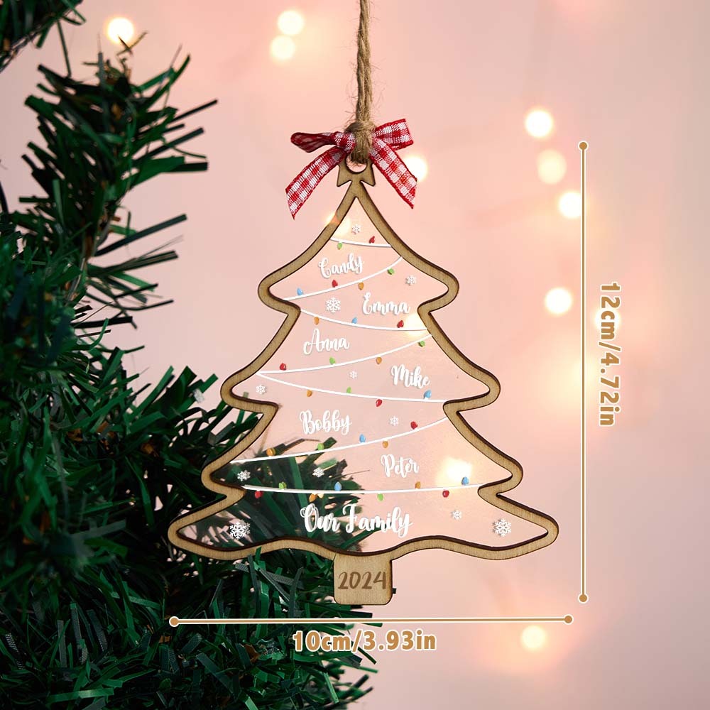 Personalized Christmas Tree Ornament with Names Family Christmas Ornament Gift - MyMoonLampAu