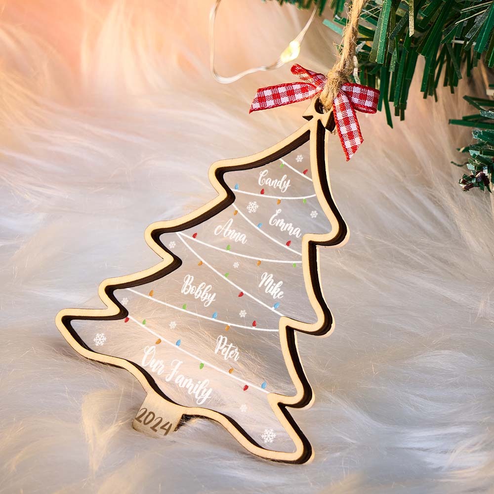 Personalized Christmas Tree Ornament with Names Family Christmas Ornament Gift - MyMoonLampAu