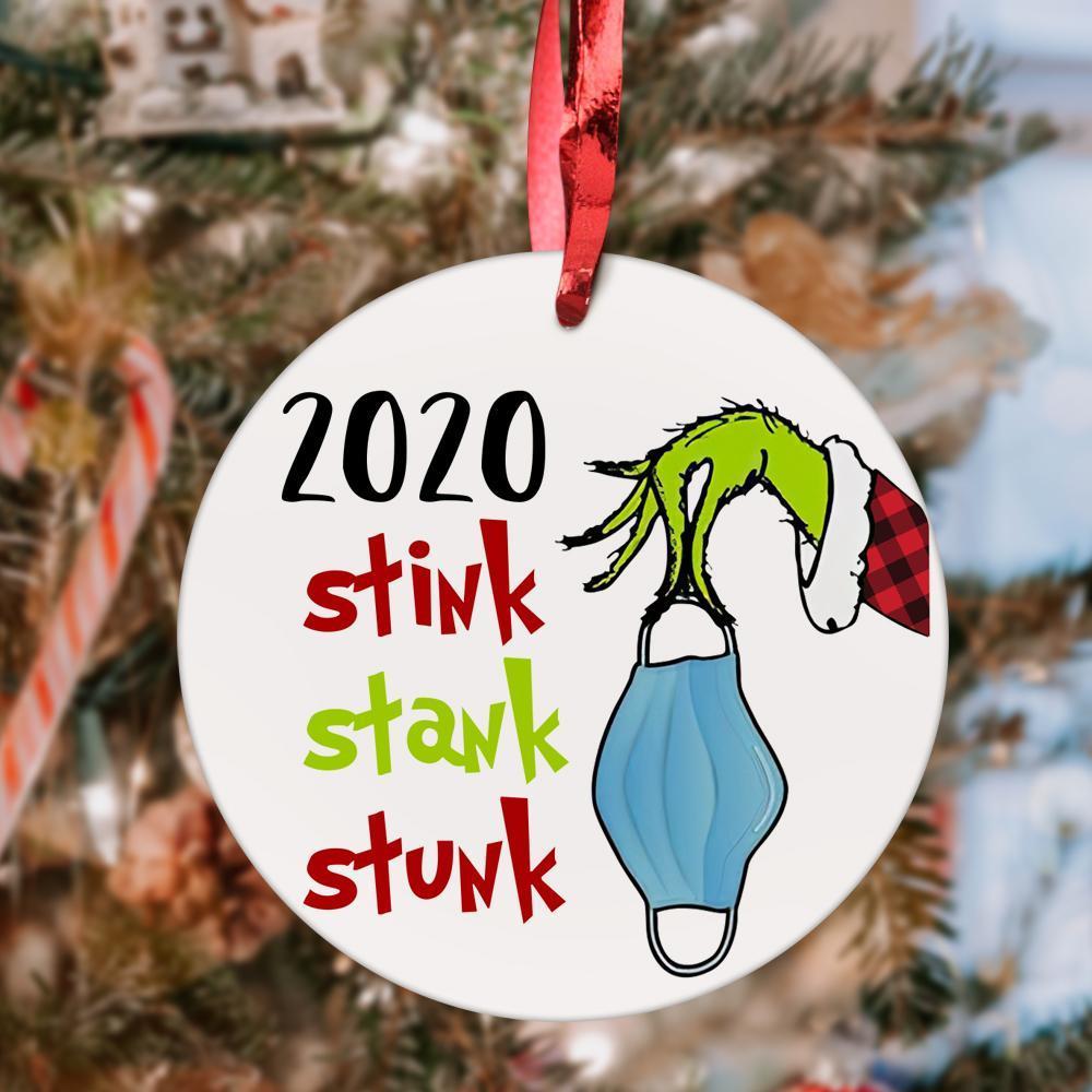 Funny Christmas Gifts 2020 Stink Stank Stunk Single-sided Custom Photo Ornaments Christmas Tree Ornaments