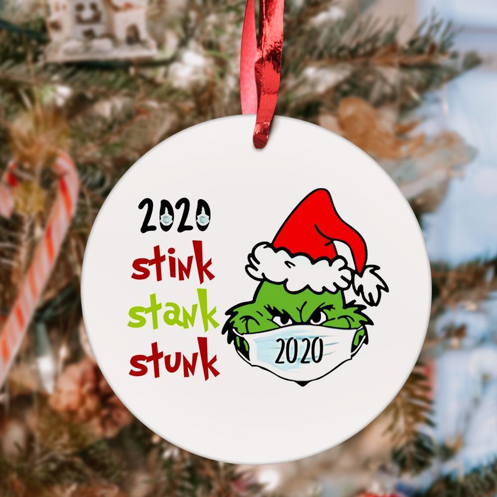 2020 Stink Stank Stunk Funny Ornament Single-sided Custom Photo Ornaments Christmas Tree Ornaments