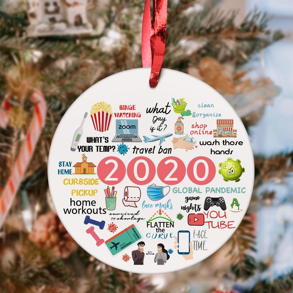 Christmas Gifts 2020 Christmas Ornament Quarantine Christmas Ornament Single-sided Custom Photo Ornaments